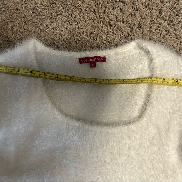 Woman’s size small white cozy plush sweater - Picture 5 of 10